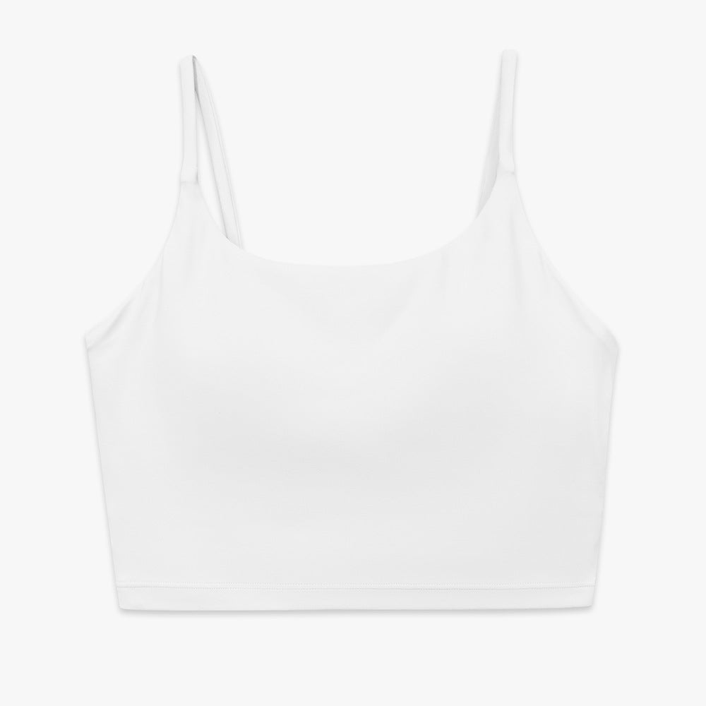 New solid color double-sided nylon semi-fixed cup training high-impact sports bra tight high-elastic fitness tank top for women