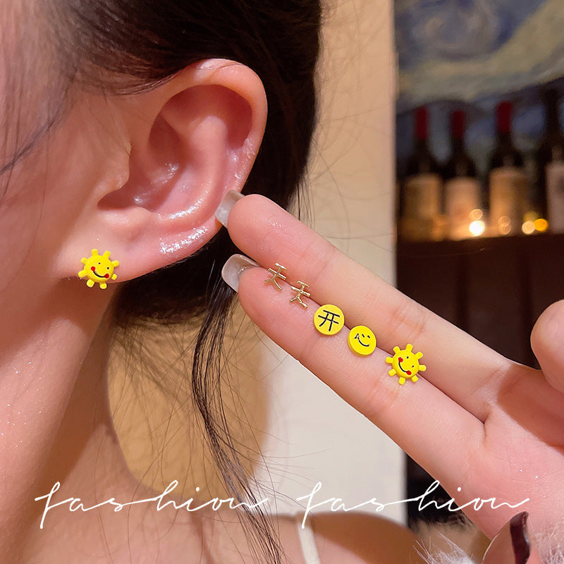 Niche stylesense of design forest style happy every daysuit earrings popular trendy koreanelegantcasual student earrings for women
