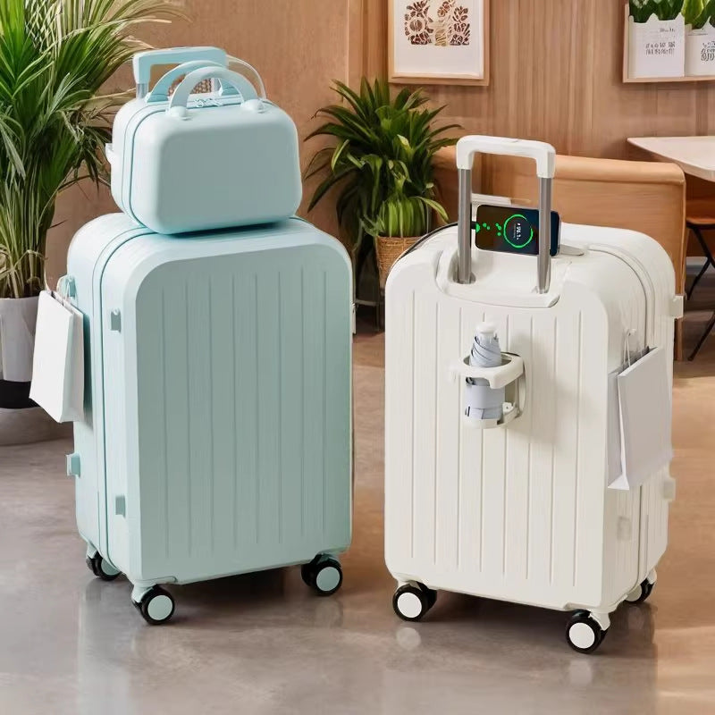 New arrival luggage box female pull rod box male strong and durable student universal wheel 20inch password suitcase small leather box
