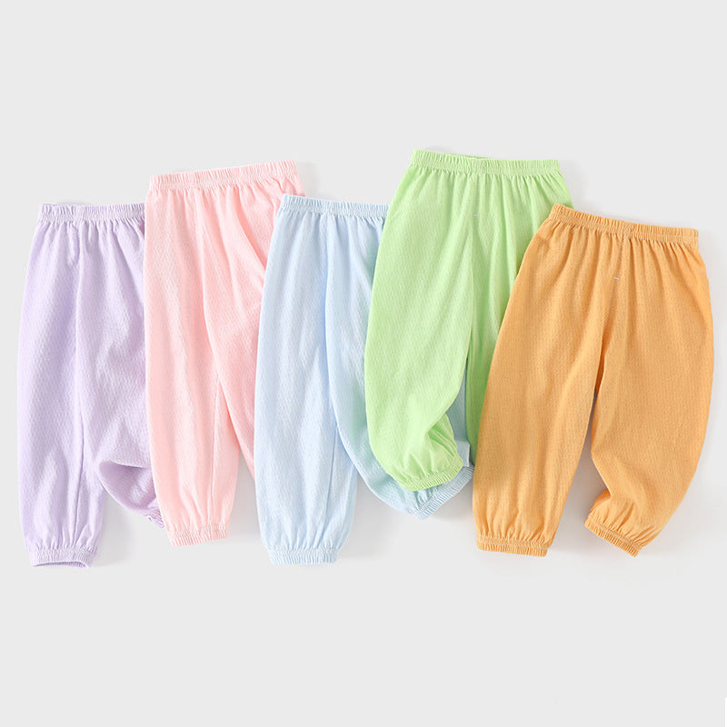 Baby cotton mosquito pants for boys, summer lightweight style, class a, summer air conditioning pants for infants and toddlers