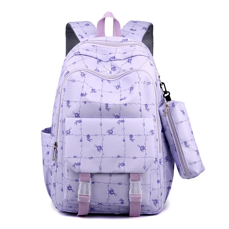 New large-capacity backpack ins trendy and simple junior high school college student schoolbag lightweight loli girl backpack