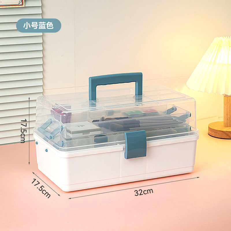 Portable Portable Cosmetics Storage Box Large Capacity Classification Storage Nail Art Tools Organizing Box Foldable Storage Box
