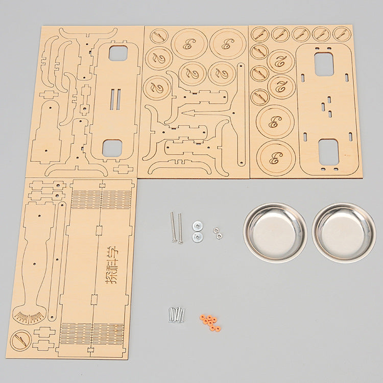 Technology small production tray scale, primary and secondary school students puzzle science experiment small invention handmade material model