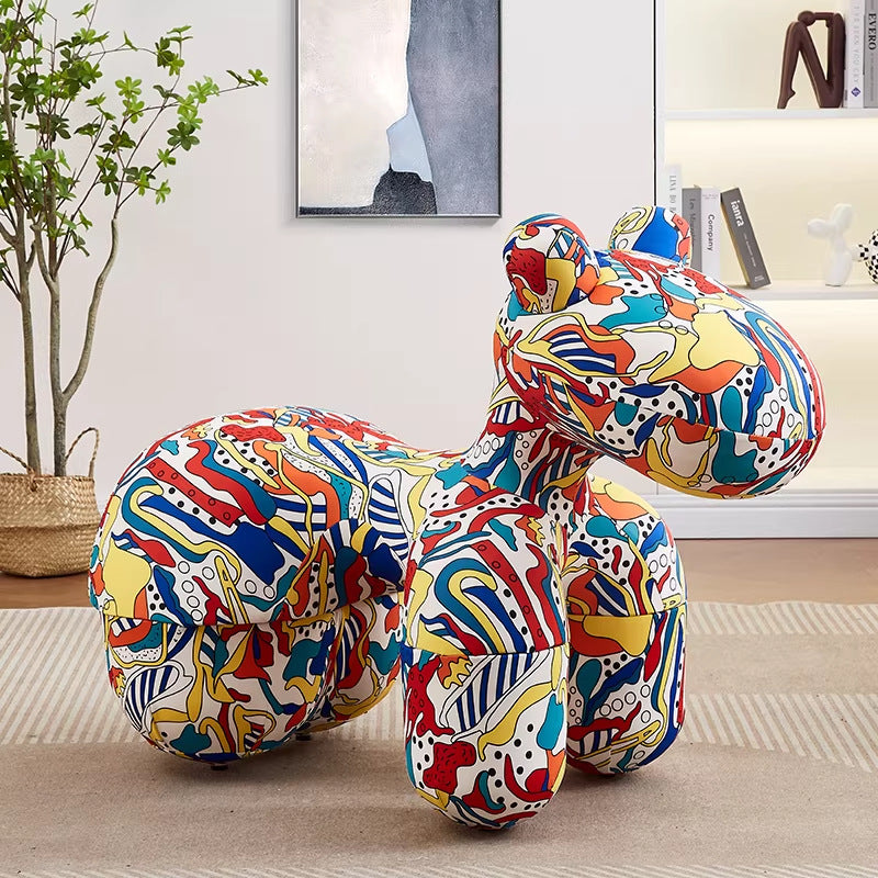Creative pony chair - adorable kids' animal ride-on sofa stool - cartoon chair plush toy - home decor accent