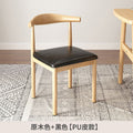 [original wood color] black pu leather