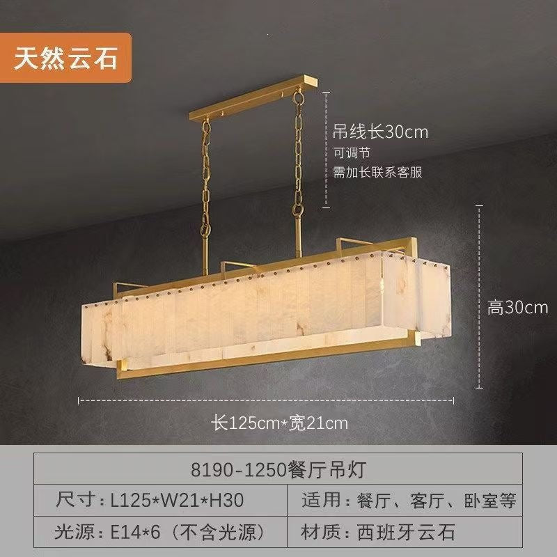 Luxury marble & solid brass living room chandelier - modern minimalist lighting for dining room, bedroom, show home, villa, duplex, and grand hall