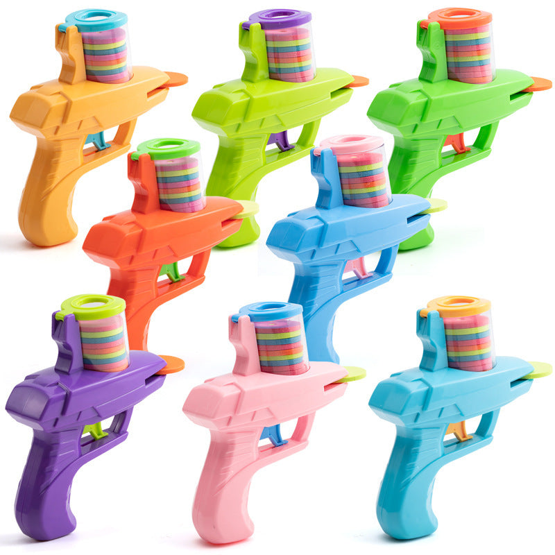 Cross-mirror wholesale decompression soft bullet gun family outdoor kids toys flying disc toy gun children's outdoor battle game