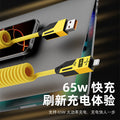 65w fast charging retractable coiled data cable, 2-in-1/4-in-1 car charger cable, compatible with apple and huawei fast charging