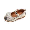 Girls'  spring new bowknot soft sole princess leather shoes for mid-to-large children - wholesale magic tape closure kids' shoes (direct from manufacturer)