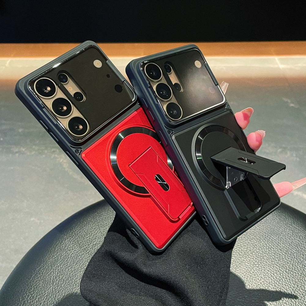 Suitable for samsung s26ultra lens holder mobile phone case multi-functional military anti-fall magnetic holder s24/s25p