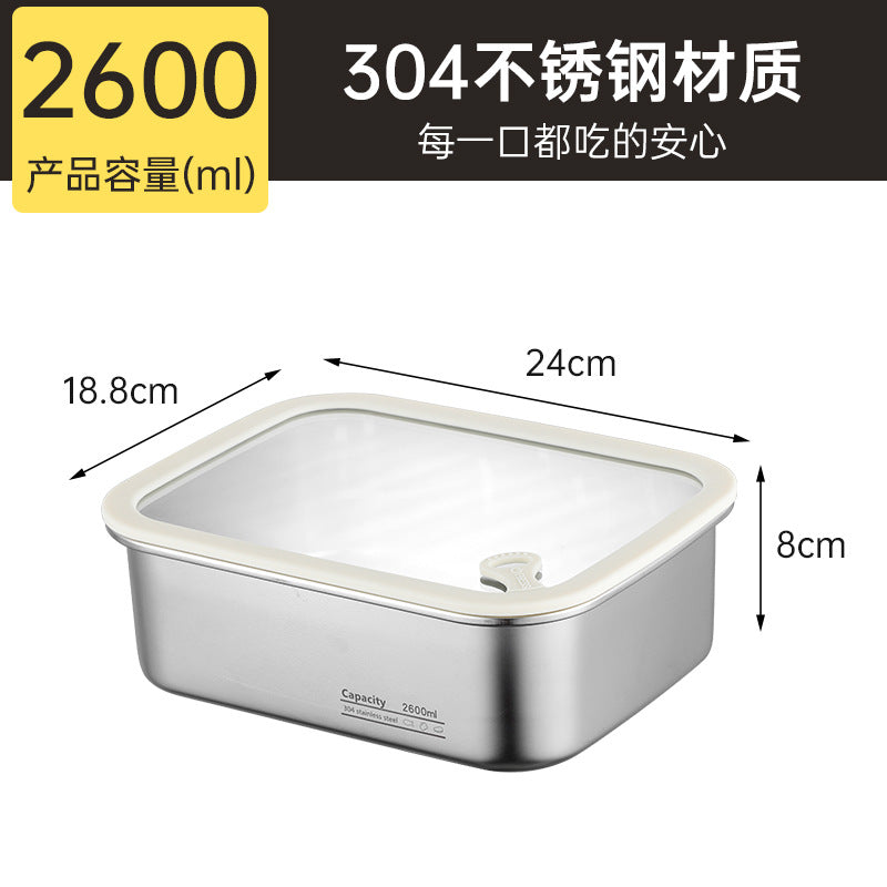 304 stainless steel food storage container - microwave safe, student-approved lunch box, airtight food container for fruits and bento boxes