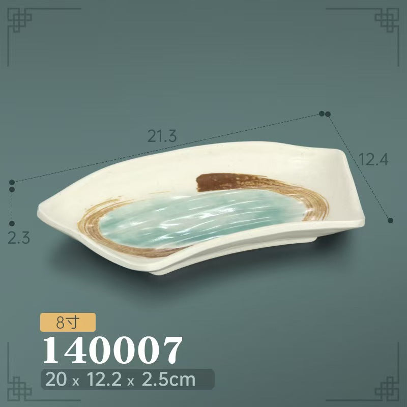 Melamine hot pot side dish plate beef plate imitation porcelain sushi plate korean style barbecue dish plate palace style hotel bowl and dish suit