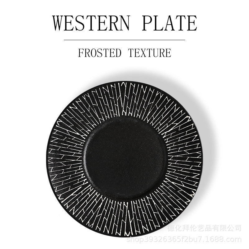 Nordic new large ceramic plate - matte finish steak plate for hotel, restaurant, and home use - creative plating and table setting