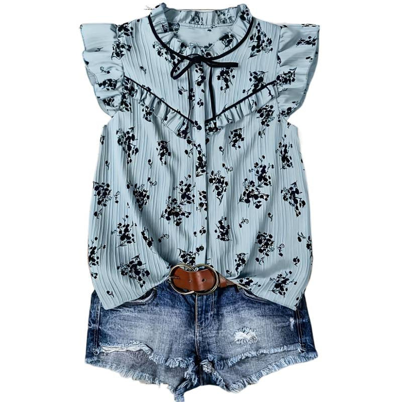 code new arrival  original women's light short-sleeved round neck printingshirt