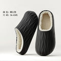Waterproof cotton slippers for men, autumn and winter indoor couple, heattech waterproof non-slip home fleece-lined toe-cap half slippers for women