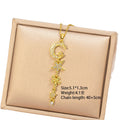 [titanium steel] fashion popular copper micro-embedded long moon necklace for women stylishfashion high-end clavicle chain accessories