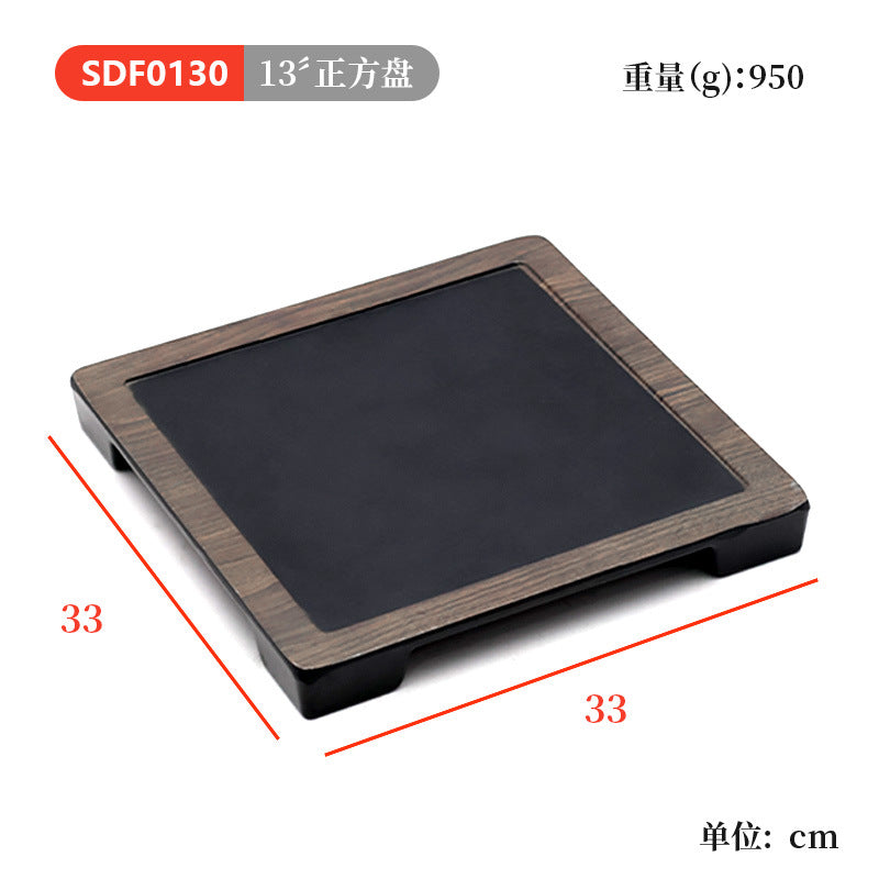 Melamine tableware japanese barbecue plate plastic flat sushi plate commercial hot pot restaurant dish plate steak plate
