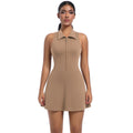 Naked new arrival tight slimming look yoga sports jumpsuit tennis skirt women's outdoor running fitness wear lapel suit