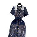 Luxury lace dress for women - summer crochet embroidery, unique and chic design, exuding a sophisticated and elegant aura