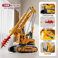 Kids large pile driver excavator engineering vehicle rotate adjustable artificial drilling machine light music boy toy