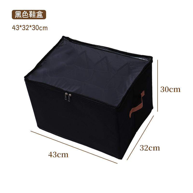 Cross-border storage box Foldable fabric with cover Dust-proof shoes storage box Multifunctional grid sundries storage box