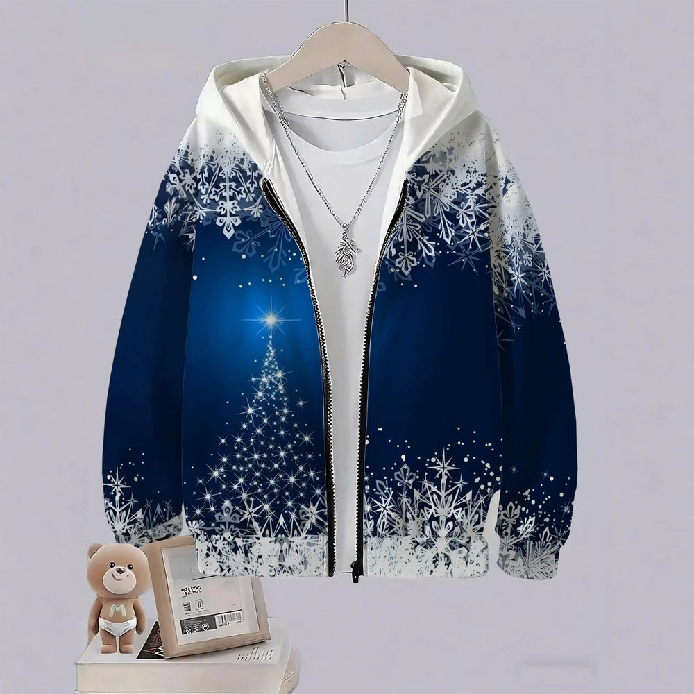 Kids' hoodie jacket, cross-border hot seller: cute cartoon print fashion zip-up hoodie for girls, dropshipping available