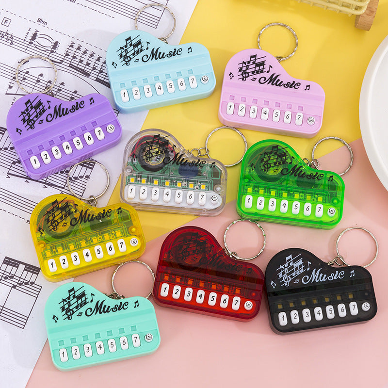 Mini pocket piano keychain - kids' electronic keyboard cartoon keychain pendant - playable, light-up creative toy