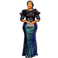 supply of african export women's clothing sequinembroider long skirt silm mermaid dress evening dress performance costume