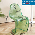 Pantone chair art light luxury dining chair popular transparent plastic chair scandinavian for home modern casual backrest makeup stool