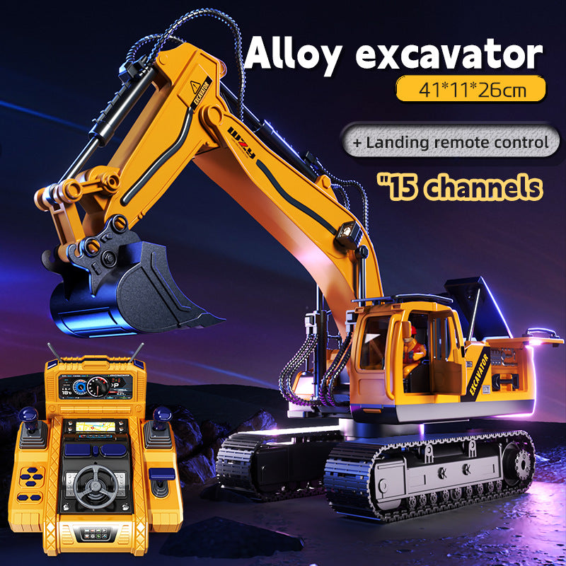 best-selling jumbo remote control multi-functional control panel light and music excavator, a big toy for boys' construction vehicle enthusiasts
