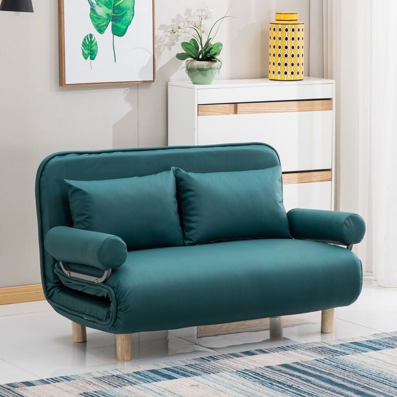 Foldable and detachable washable small apartment living room minimalist modern double/single multifunctional cat paw leather sofa bed - free shipping