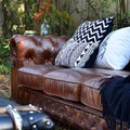 American classic retro genuine leather sofa - perfect for living rooms, small to large apartments, cigar rooms, private wine cellars, wineries, and mid-century modern styles