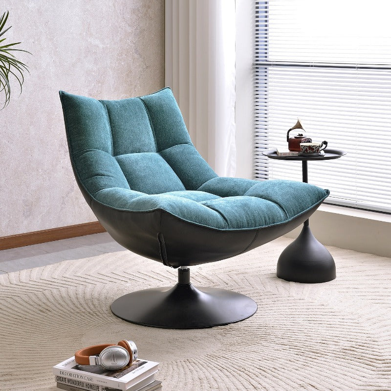 Accessible luxury style lazy sofa chair single rotate casual chair living room bedroom fabric designer chair reception negotiation chair