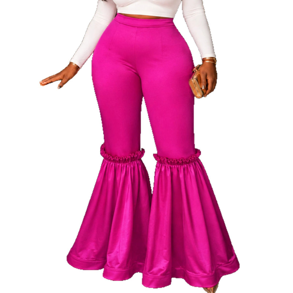 New arrivalfashionplus sizepatchwork bell-bottom pants silm butt pure color party cocktail women's pants trousers