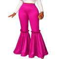 New arrivalfashionplus sizepatchwork bell-bottom pants silm butt pure color party cocktail women's pants trousers