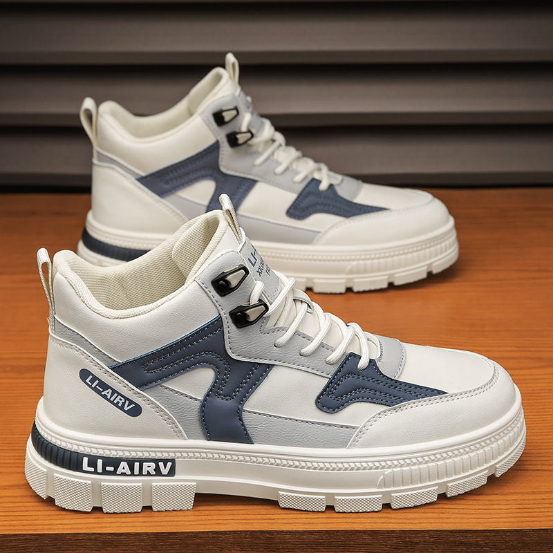 Boots for men 2024new arrivalspring high-top casualwinter youth white shoes mid-top heightening workwear boots
