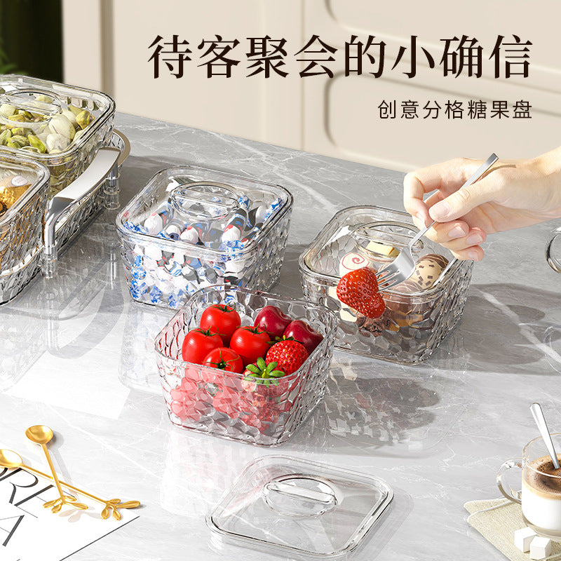 Cross-border household living room candy box nut snack classification snack box PET dried fruit box KTV grid candy fruit box