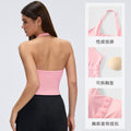 Henri collar halter vest for women with chest pad silmslimming look yoga clothes running training fitness clothes topsd26051