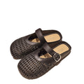 Casual and versatile closed-toe slippers: 2025 summer new fashion women's outdoor slides, hollow-out breathable flat half-slippers, ins style