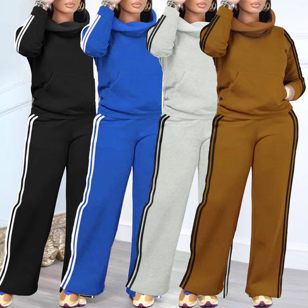 S10952 turtleneck sleeve pocket sweater two-piece set