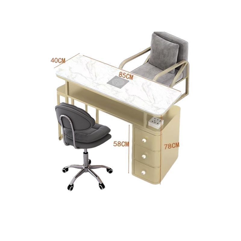 Nail art light luxury vacuum cleaner table single multi-function marble suit nail salon popular double table chair chair