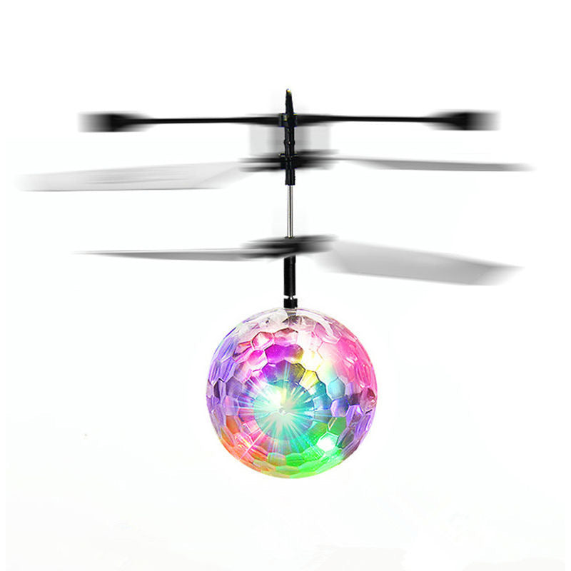 popular sensor suspended flying ball remote control crystal ball colorful light resistant sensor flying toy wholesale