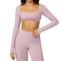 European and american sexy nude feel long sleeve yoga top outdoor running sports t-shirt quick-dry compression fitness shirt 8232