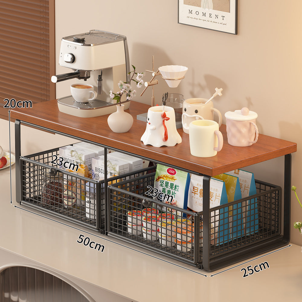 Desktop storage rack cup holder cup storage handy gadget drawer dining table side counter snack multi-layer tea bag tea cup