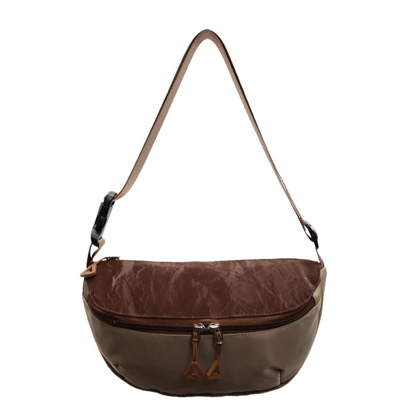 Fashion versatile contrasting color messenger bag women's new casual outdoor sports breast bag large capacity Korean version ins shoulder bag