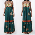 cross-border e-commerce european and american women's clothing: new summer collection - ethnic print casual camisole maxi dress