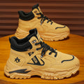High-top men's shoes spring leather thick solenon-slip work boots spring outdoor hiking sports casualworkwear boots