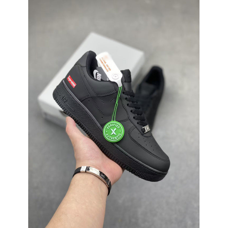 Putian high version air force one af1 white shoes wheat color pure original version black warrior men's shoes black sneakers