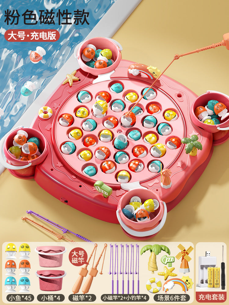 Electric magnetic fishing game - early education, educational, musical, interactive pretend play toy for boys and girls - wholesale gifts