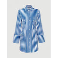 code new arrival  women's original loosestripeslong sleeves lapel dress